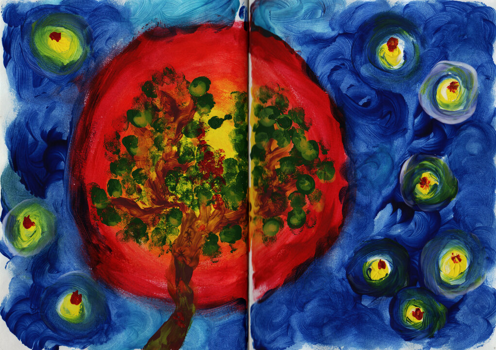 Moon Tree (finger painting)